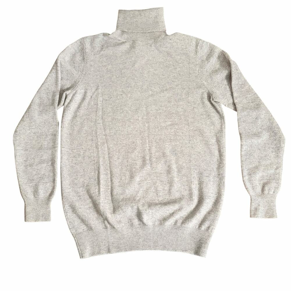 Céline Phoebe Philo Era Wool Cashmere Turtleneck Sweater Gray Size M CC Monogram